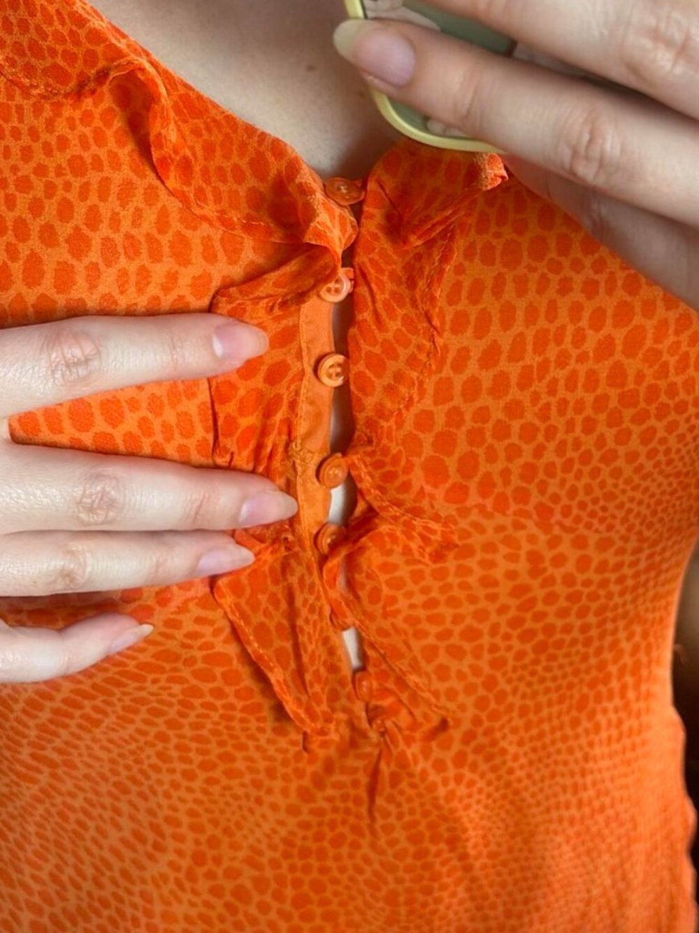 Silk Orange Sun Dress - Picture 6 of 7